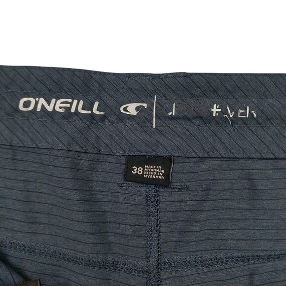 O'Neill Cargo Shorts Mens 38 Green Hybrid Stripes Lightweight Outdoor Beach - Picture 8 of 11